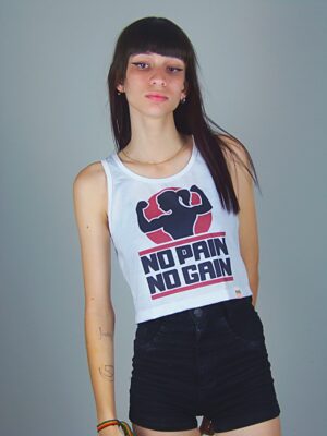 Blusa Cropped Regata No Pain No Gain Soltinho (6)