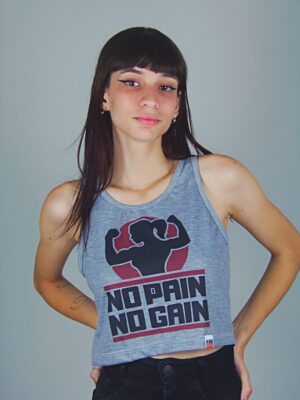 Blusa Cropped Regata No Pain No Gain Soltinho (9)