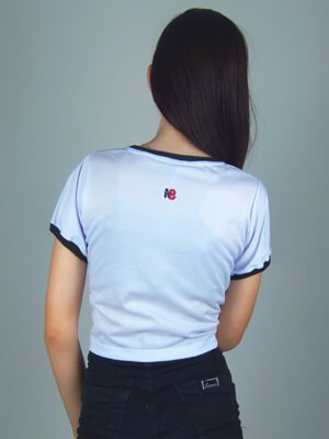 Blusa Cropped Ringer Bússola Tee Soltinho Branco E Preto - No Sense (8)