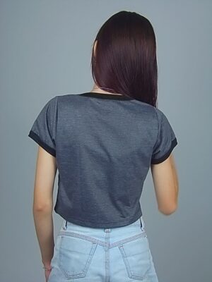 Blusa Cropped Ringer tee Chumbo Soltinha Lisa Sem Estampa_ (8)