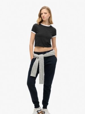 Blusa Cropped Ringer tee Preta Soltinha Rib Branco (3)
