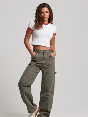 Blusa Cropped Ringer tee Vermelho Soltinha Lisa Sem Estampa (2)