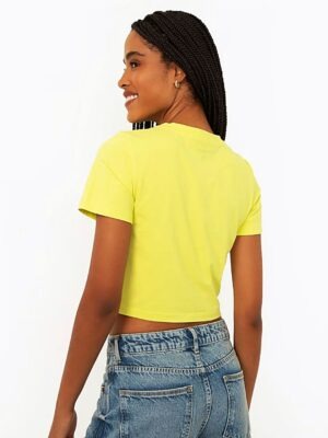 Blusa Cropped Tank Amarelo Canário Soltinha Lisa Sem Estampa - No Sense (9)