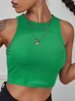 Blusa Cropped Verde Bandeira Regata Soltinha Tank Tee - No Sense