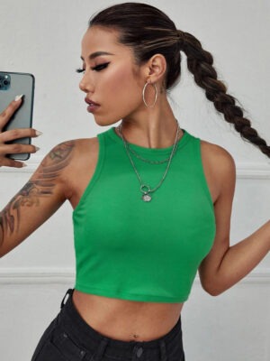 Blusa Cropped Verde Bandeira Regata Soltinha Tank Tee - No Sense (5)