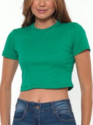 Blusa Cropped Verde Bandeira Soltinho Sem Estampa - No Sense