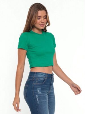 Blusa Cropped Verde Bandeira Soltinho Sem Estampa - No Sense (3)
