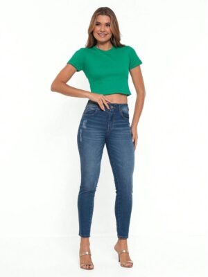 Blusa Cropped Verde Bandeira Soltinho Sem Estampa - No Sense (5)