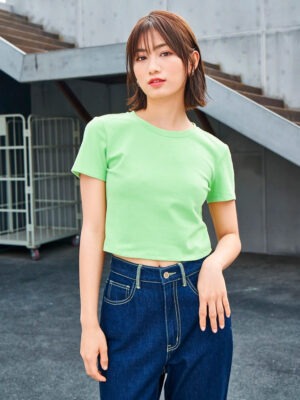 Blusa Cropped Verde Lisa Soltinho Sem Estampa - No Sense (1)