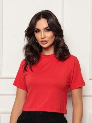 Blusa Cropped Vermelho Blusinha Soltinha Lisa Sem Estampa (02)