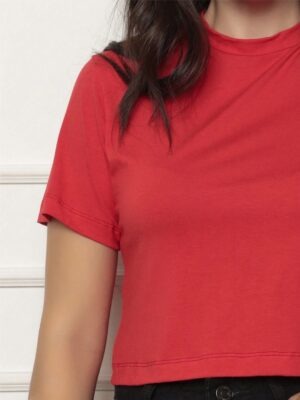 Blusa Cropped Vermelho Blusinha Soltinha Lisa Sem Estampa (05)