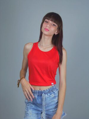 Blusa Cropped Vermelho Regata Soltinha Crop Top Tank Tee_ (1)