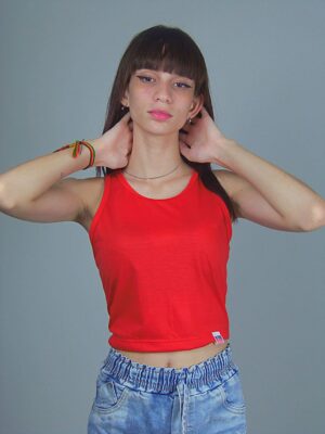 Blusa Cropped Vermelho Regata Soltinha Crop Top Tank Tee_ (2)