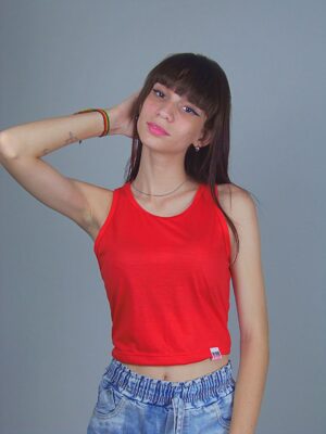 Blusa Cropped Vermelho Regata Soltinha Crop Top Tank Tee_ (3)