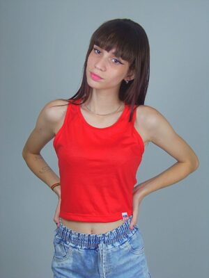Blusa Cropped Vermelho Regata Soltinha Crop Top Tank Tee_ (4)