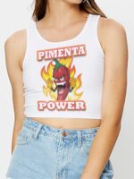 Blusa Pimenta Power Cropped Regata Crop Top Soltinha - No Sense