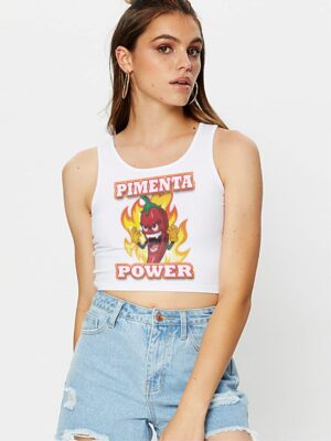 Blusa Pimenta Power Cropped Regata Crop Top Soltinha (2)