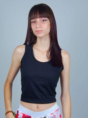 Blusa Preto Cropped Regata Soltinha Crop Top Tank (2)