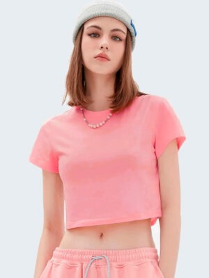 Blusa Rosa Cropped Lisa Sem Estampa Soltinho - No Sense (3)