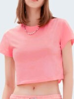 Blusa Rosa Cropped Lisa Sem Estampa Soltinho - No Sense