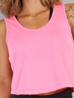 Blusa Rosa Cropped Regata Soltinha Crop Top Tank - No Sense
