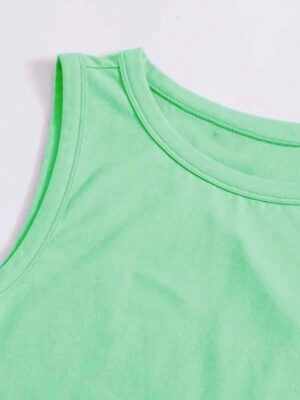 Blusa Verde Água Cropped Regata Soltinha Crop Top Tank (4)