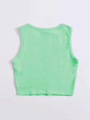 Blusa Verde Água Cropped Regata Soltinha Crop Top Tank (5)