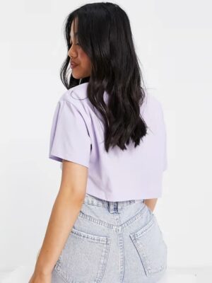 Blusinha Cropped Lilás Manga Curta Soltinho (05)