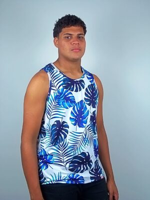 Branco_Regata Masculino Estampada Floral (2)