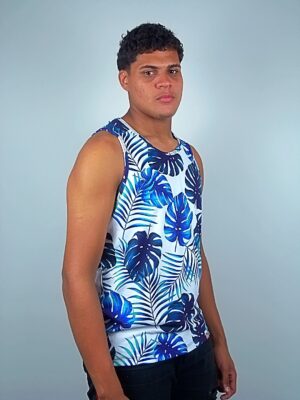 Branco_Regata Masculino Estampada Floral (5)