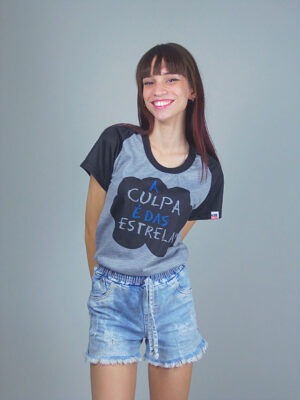 Camiseta A Culpa É Das Estrelas Feminina Babylook Raglan_ (1)