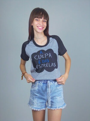 Camiseta A Culpa É Das Estrelas Feminina Babylook Raglan_ (2)