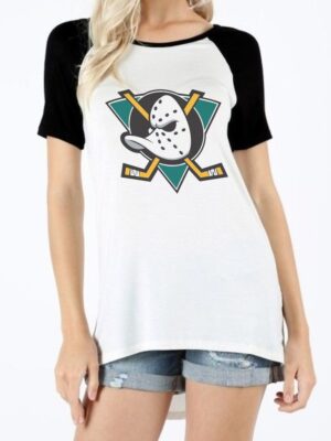 Camiseta Baby Look Raglan Super Patos - Mighty Ducks - No Sense (1)