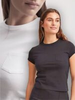 Camiseta Babylook 100% Algodão Soltinho Com Bolso
