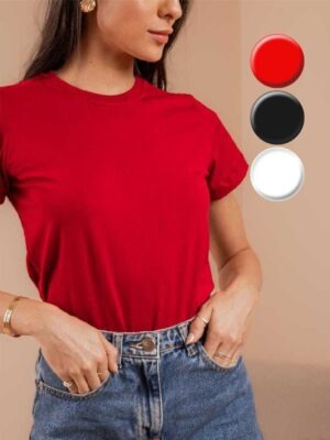 Camiseta Babylook Feminina Sem Estampas T-Shirt Cores
