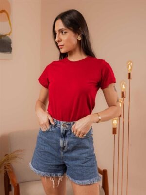 Camiseta Babylook Feminina Sem Estampas T-Shirt Cores (2)