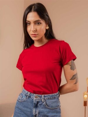 Camiseta Babylook Feminina Sem Estampas T-Shirt Cores (3)
