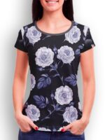 Camiseta Babylook Floral Azulado - TOTAL - No Sense