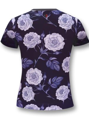 Camiseta Babylook Floral Azulado Dry Fit - No Sense (4)