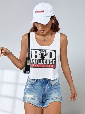 Camiseta Bad Influence Cropped Má Incluencia Crop Top Soltinha (4)
