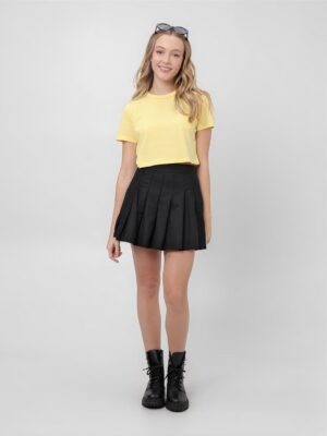 Camiseta Cropped Amarelo Pastel Liso Sem Estampa Soltinho - No Sense (2)