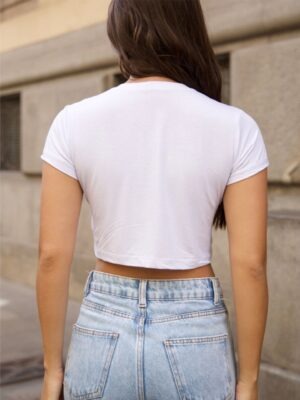 Camiseta Cropped Blusa Branco Liso Soltinho Crop Top Sem Estampa - No Sense a (6)