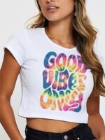 Camiseta Cropped Blusa Good Vibes Soltinha - No Sense