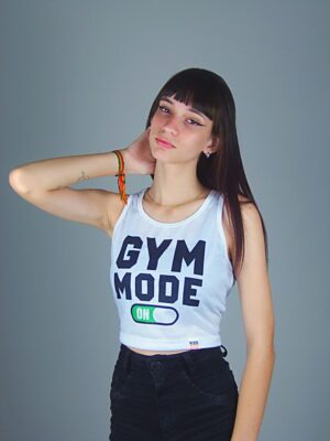 Camiseta Cropped Regata Mode On Academia Soltinha Crop Top Tank (1)