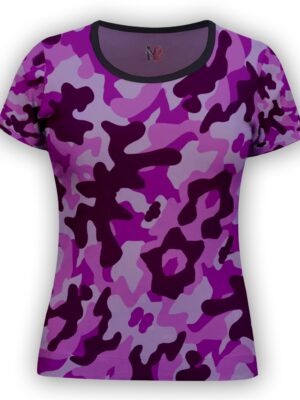 Camiseta Esportiva Feminina Babylook Dry Fit Camuflado Rosa - TOTAL - No Sense (2)