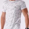 Camiseta Esportiva Fitness Camuflado Dry Fit Branco
