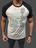 Camiseta Estilo Hurbano Urban Style Raglan T-Shirt Preto E Branco - No Sense