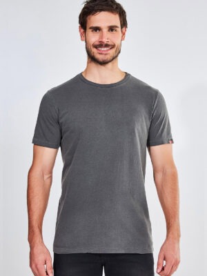 Camiseta Estonada Chumbo Mescla Lisa Grafite T-Shirt Tee - No Sense (1)