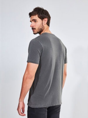 Camiseta Estonada Chumbo Mescla Lisa Grafite T-Shirt Tee - No Sense (2)