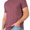 Camiseta Estonada Marsala Mescla Lisa T-Shirt Tee Slim Convencional